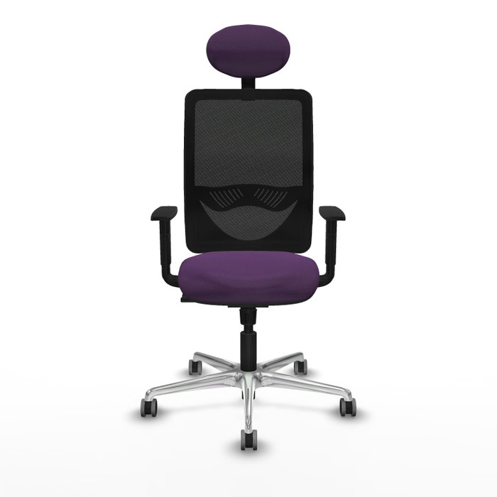 PIQUERAS Y CRESPO Silla de oficina Zulema con mecanismo Sincro, Morado y Negro