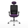 PIQUERAS Y CRESPO Silla de oficina Zulema con mecanismo Sincro, Morado y Negro