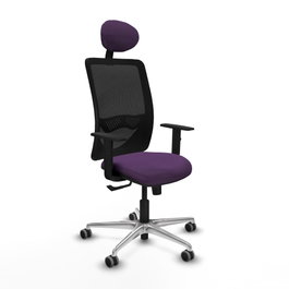 PIQUERAS Y CRESPO Silla de oficina Zulema con mecanismo Sincro, Morado y Negro