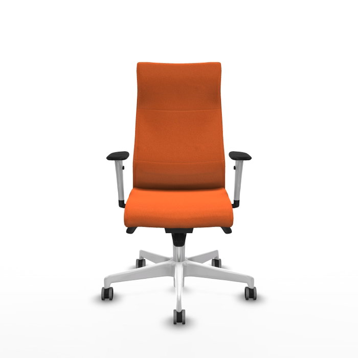 PIQUERAS Y CRESPO Sillón Albacete Naranja con Mecanismo Sincro y Base Blanca