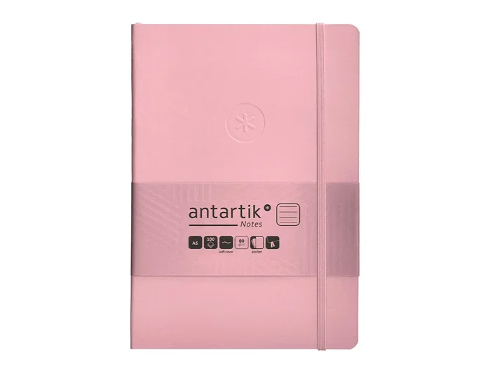Antartik Cuaderno A5 Tapa Blanda Hojas Rayas Rosa Pastel 80 Hojas 80gr FSC