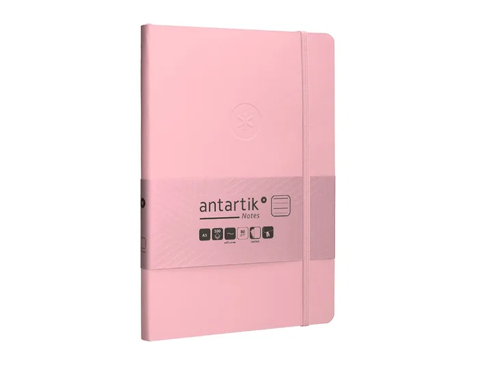Antartik Cuaderno A5 Tapa Blanda Hojas Rayas Rosa Pastel 80 Hojas 80gr FSC