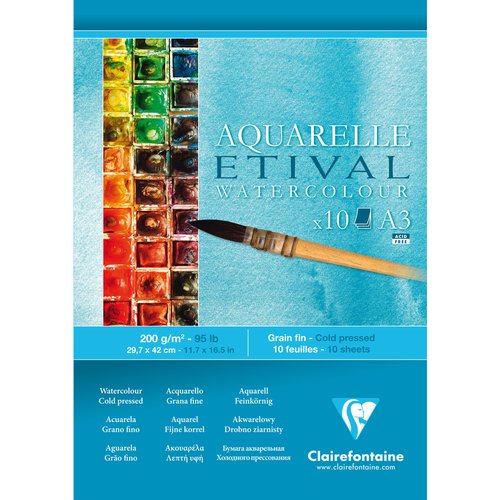 Bloc De Dibujo Clairefontaine Etival Acuarela Encolado Grano Fino A3 200G 10H (Set de 5) Bloc De Dibujo Clairefontaine Etival Acuarela Encolado Grano Fino A3 200G 10H (Set de 5)