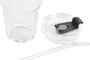 DKD Home Decor Vaso de Borosilicato y Silicona de 550ml con Pajita
