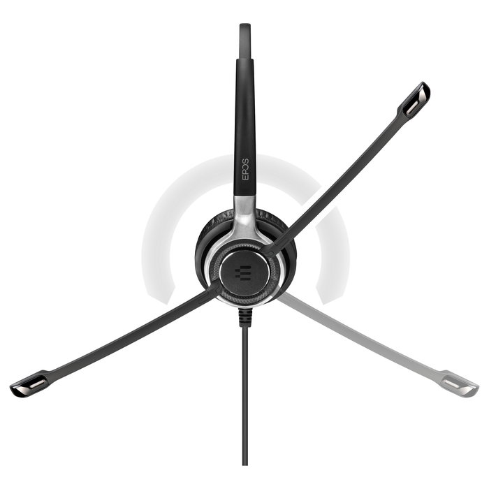 EPOS Auriculares Gamer Impact SC 630 Wired para Llamadas y Música, Diadema Supraaural Negro y Plata, Con Micrófono Boom y Cancelación Activa de Ruido