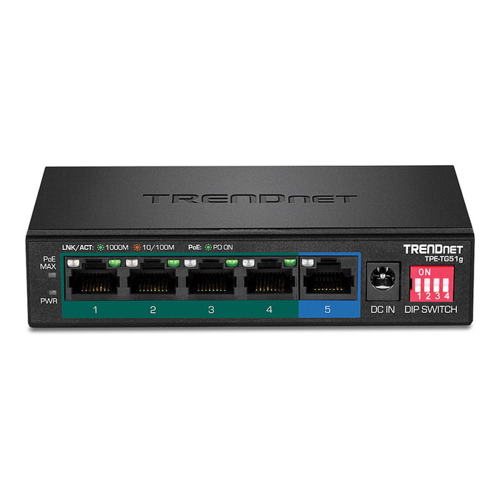 Trendnet TPE-TG51G Switch Gigabit PoE+ de 5 Puertos