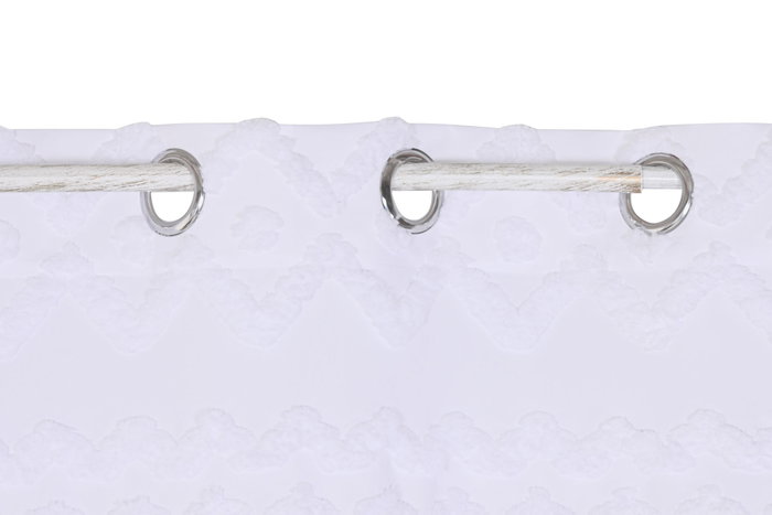 DKD Home Decor Coord cama 1c24 Cortina Boho Blanco 260 x 140 cm (2 Unidades)