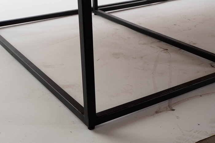 DKD Home Decor Mesa Centro Loft Marron Negro Metal Mango 90 x 40 x 90 cm Set de 2