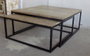 DKD Home Decor Set de 2 Mesas de Centro Mango y Metal 90x90x40 Natural