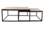 DKD Home Decor Mesa Centro Loft Marron Negro Metal Mango 90 x 40 x 90 cm Set de 2