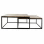 DKD Home Decor Set de 2 Mesas de Centro Mango y Metal 90x90x40 Natural