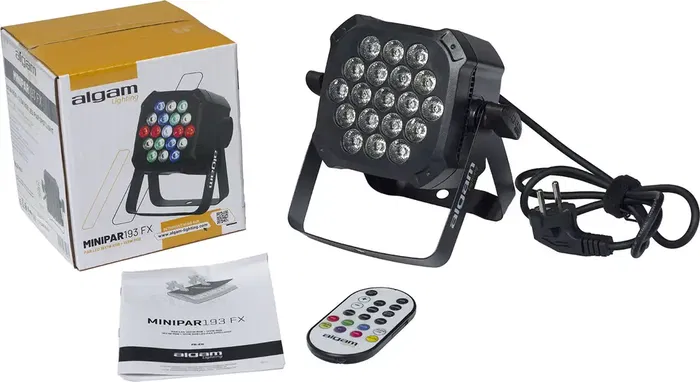 ALGAMLIGHT Mini Par Led 18x1W y 1x3W RGB con Efectos para Noche y Escenario