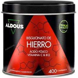 ALDOUS BIO Hierro Suplemento 28 mg + Vitamina C, B12 y Ácido