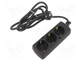 JONEX Prolongador de alimentación H05VV-F 3G1,5mm2 1,5m Negro