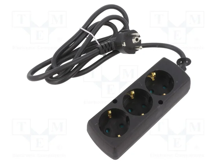 JONEX Prolongador de alimentación H05VV-F 3G1,5mm2 1,5m Negro JONEX Prolongador de alimentación H05VV-F 3G1,5mm2 1,5m Negro