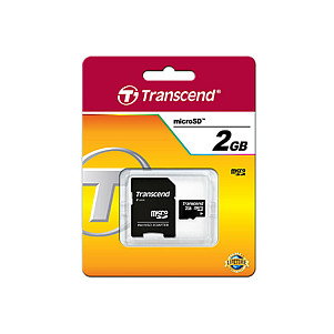 Transcend Tarjeta de memoria microSD TS2GUSD de 2 GB con adaptador SD Transcend Tarjeta de memoria microSD TS2GUSD de 2 GB con adaptador SD