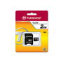 Transcend Tarjeta de memoria microSD TS2GUSD de 2 GB con adaptador SD