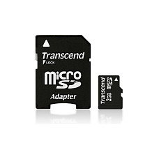 Transcend Tarjeta de memoria microSD TS2GUSD de 2 GB con adaptador SD Transcend Tarjeta de memoria microSD TS2GUSD de 2 GB con adaptador SD