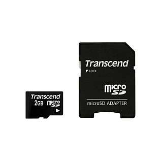Transcend Tarjeta de memoria microSD TS2GUSD de 2 GB con adaptador SD Transcend Tarjeta de memoria microSD TS2GUSD de 2 GB con adaptador SD