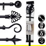 Giftdecor Barra Cortina Negra Extensible 120-210 cm Metal Negro (Barra 2 cm) (Set de 8)