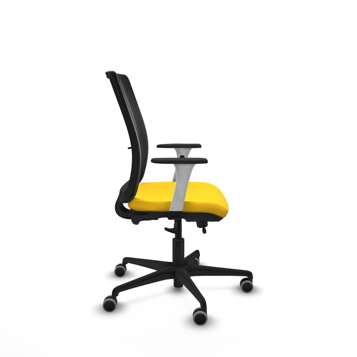 PIQUERAS Y CRESPO Silla de oficina Haches con mecanismo Sincro/Traslack, Amarillo y Negro
