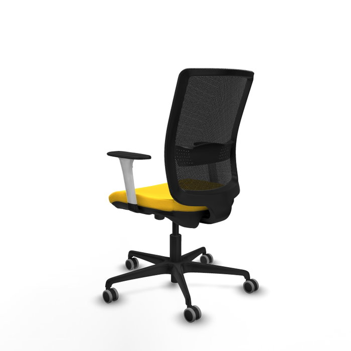 PIQUERAS Y CRESPO Silla de oficina Haches con mecanismo Sincro/Traslack, Amarillo y Negro