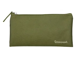 Liderpapel Estuche portatodo plano ancho verde militar