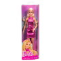Barbie HYT88 Muñeca Barbie Fashionista Vestido Rosa Metalizado