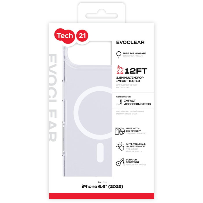 Tech21 EvoClear Case MagSafe para iPhone 17 Air Clear