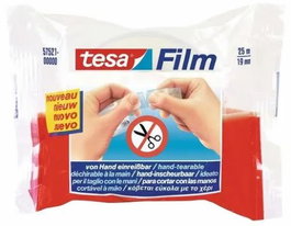 TESA TAPE, S.A. Tesafilm Sin Tijeras, 24 rollos de 25 m x 19 mm, transparente