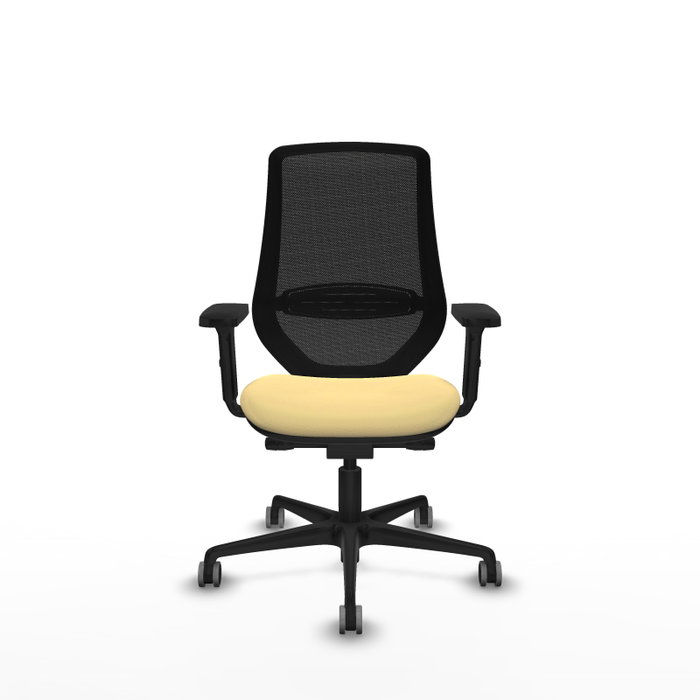 PIQUERAS Y CRESPO Silla de oficina Mardos con mecanismo Sincro/Traslack, Crema y Negro