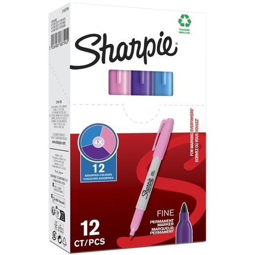 Sharpie Marcador Permanente Fine Point Set de 12 Rosa/Morado/Turquesa Sharpie Marcador Permanente Fine Point Set de 12 Rosa/Morado/Turquesa