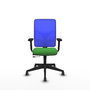 PIQUERAS Y CRESPO Silla de oficina Motilla con mecanismo Sincro/Traslack, Verde y Azul