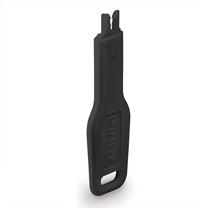 Lindy 47890 Llave Bloqueadora de Puerto de Red RJ-45, Negro, ABS, Certificaciones CE RoHS REACH, 20 x 74.5 x 5.9 mm