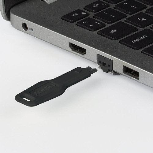 Lindy Bloqueador de Puerto RJ-45 con Llave, Negro, ABS