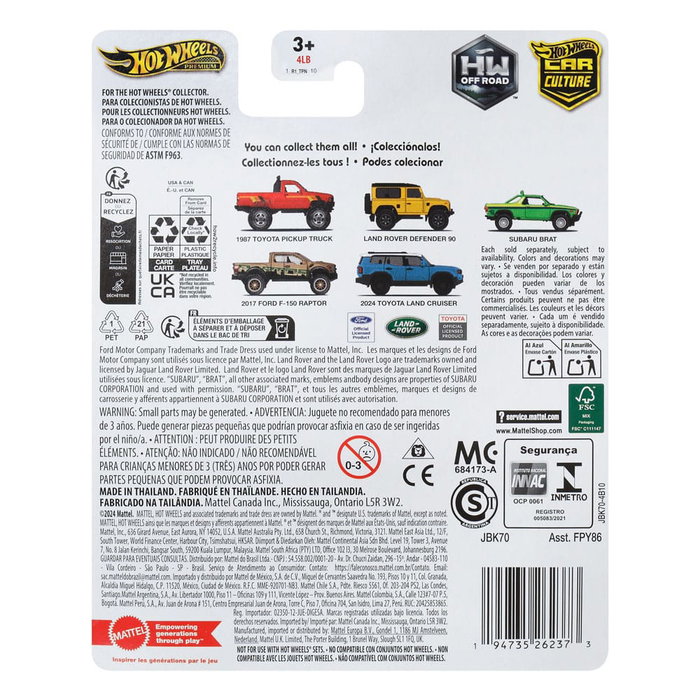 Hot Wheels Premium Vehículo Die-Cast Car Culture 1/64 2017 Ford F-150 Raptor
