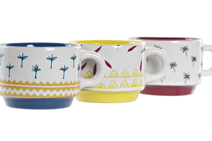 DKD Home Decor Set de 6 Tazas de Gres Colección Africa Turquesa Azul Amarillo 12 x 7 x 24 cm Capacidad 90 ml Apto Microondas Lavavajillas DKD Home Decor Set de 6 Tazas de Gres Colección Africa Turquesa Azul Amarillo 12 x 7 x 24 cm Capacidad 90 ml Apto Microondas Lavavajillas