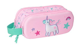 Safta Portatodo Doble 3D Unicornio 21x8x6cm