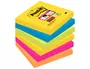 Post-it Bloc de notas adhesivas Super Sticky 76x76 mm con 90 hojas, Pack de 6, Colores Surtidos