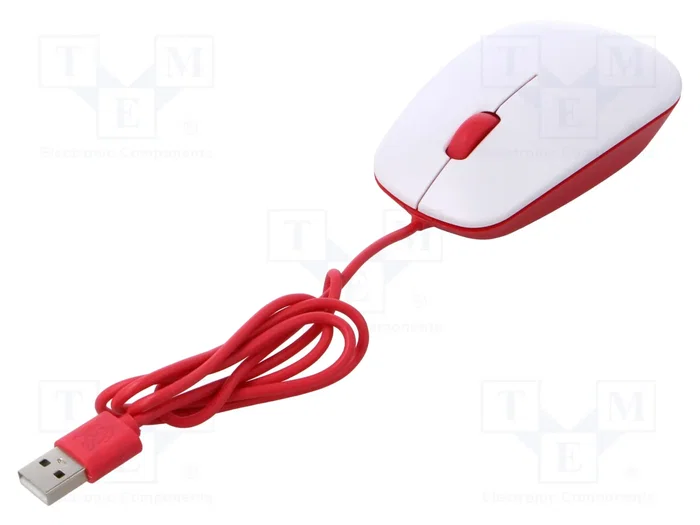 RASPBERRY PI Ratón óptico blanco y rojo