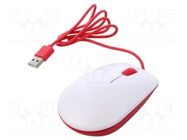 RASPBERRY PI Ratón óptico blanco y rojo