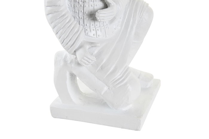 DKD Home Decor Figura de Resina Guerrero Blanco y Dorado