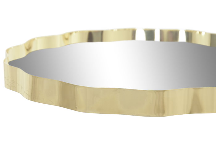 DKD Home Decor Bandeja de Metal Espejo Dorado 35x35x3 cm