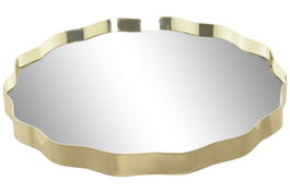 DKD Home Decor Bandeja de Metal Espejo Dorado 35x35x3 cm