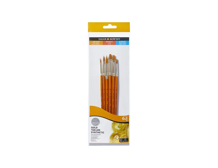 Daler rowney Pinceles Simply Art Sintéticos Mango Corto Dorado (5 Unidades) Daler rowney Pinceles Simply Art Sintéticos Mango Corto Dorado (5 Unidades)