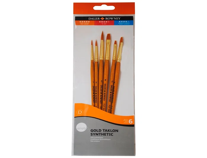 Daler rowney Pinceles Simply Art Sintéticos Mango Corto Dorado (5 Unidades) Daler rowney Pinceles Simply Art Sintéticos Mango Corto Dorado (5 Unidades)