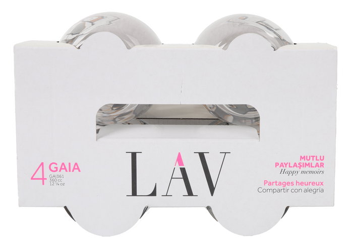 LAV Set 4 Vasos Gaia Abstract 360 cc (6 Cajas)