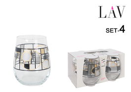 LAV Set 4 Vasos Gaia Abstract 360 cc (6 Cajas)