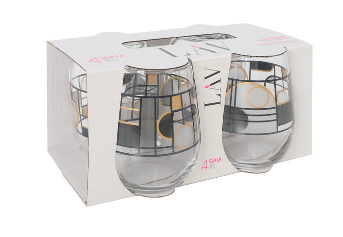 LAV Set 4 Vasos Gaia Abstract 360 cc (6 Cajas)