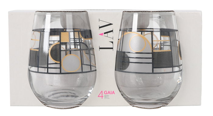 LAV Set 4 Vasos Gaia Abstract 360 cc (6 Cajas)